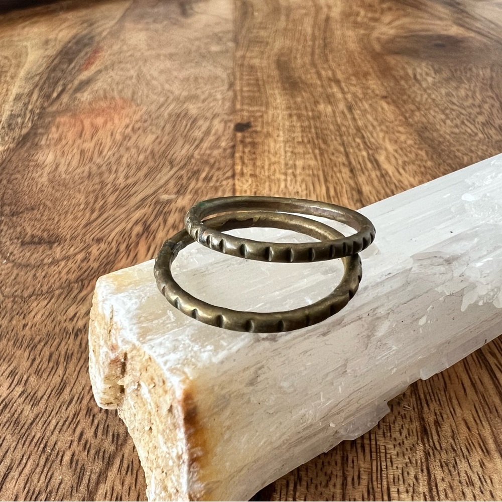 Two Handmade in Santa Fe Copper Thumb Rings - Size 10